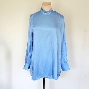 🎄Zara Small Blue Blouse Long Sleeve
